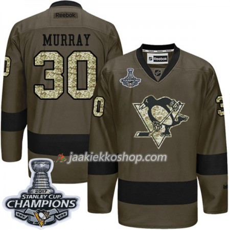Miehille NHL Pittsburgh Penguins Pelipaita Matt Murray 30 Adidas 2017-2018 Camo Green 2017 Stanley Cup Champions Authentic